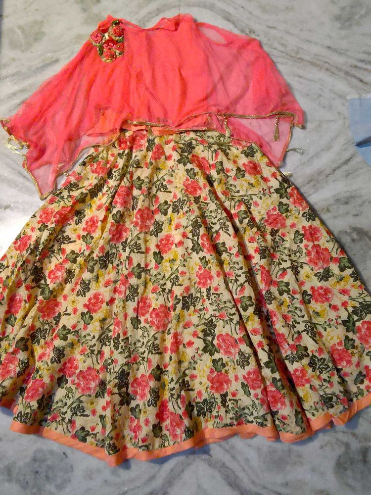 Indowestern Lehnga With Poncho