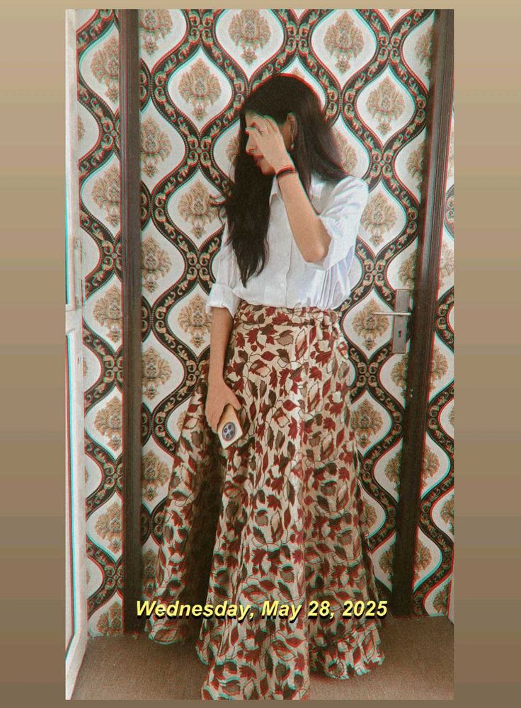 Floral Print Ethnic Skirt