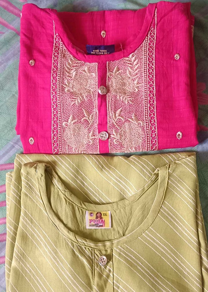 Pink &amp; Green Kurti Set COMBO