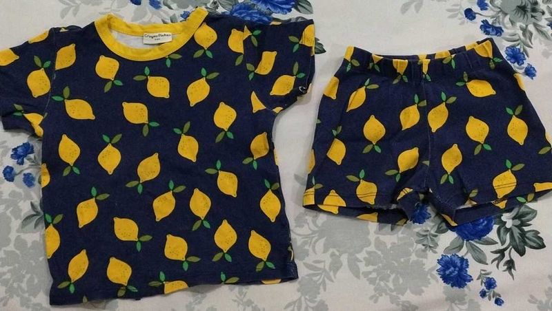 Lemon Print Kids Outfit