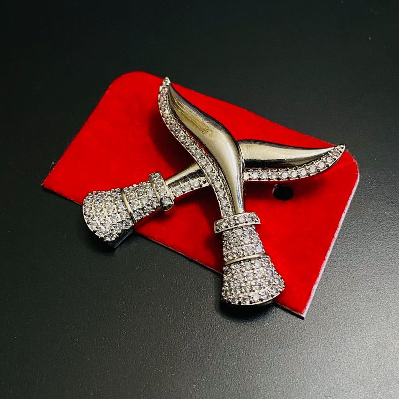 Unisex Brooch with crystal stones| Stainless steel