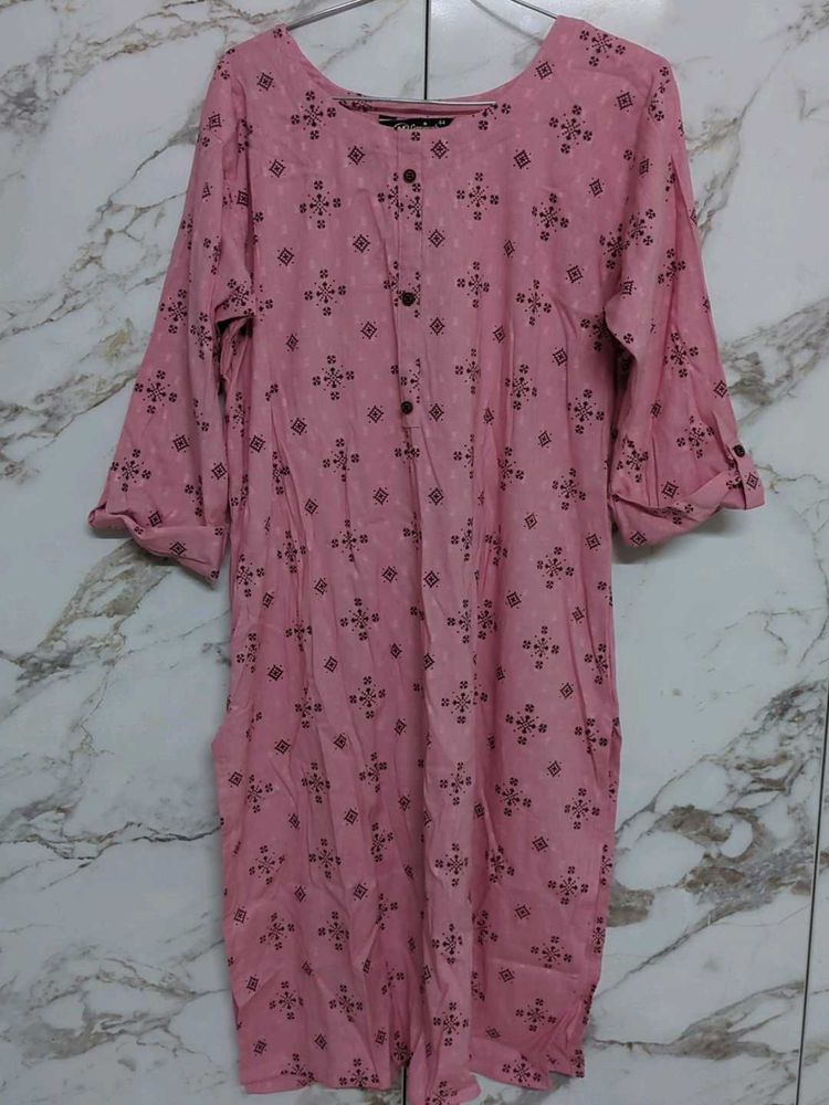 Pink Printed Kurta