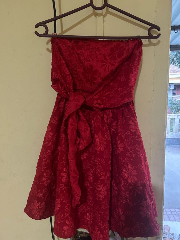 red mini dress