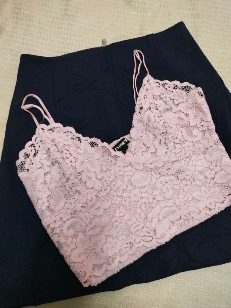 Lavender Camisole Top With Skirt Combo