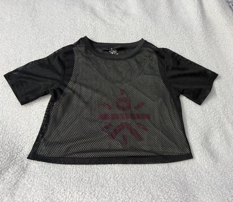 Cult Mesh Crop Top With Attached Bralette Size M