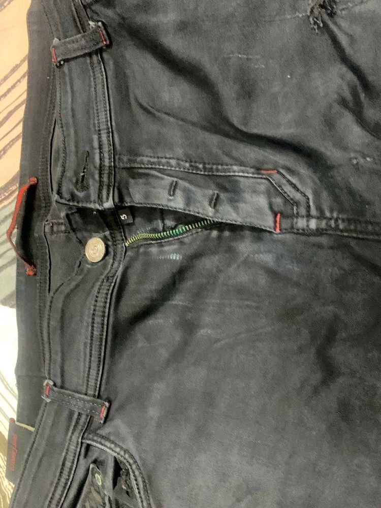 Distressed Black Jeans