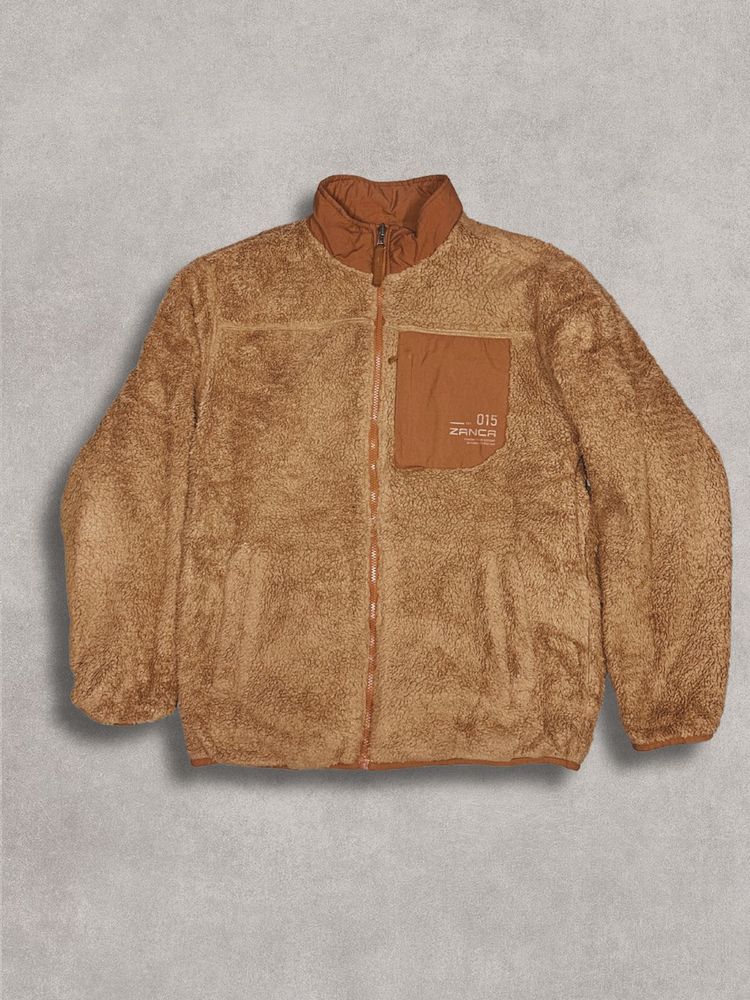Cozy Brown Reversible Fleece Jacket