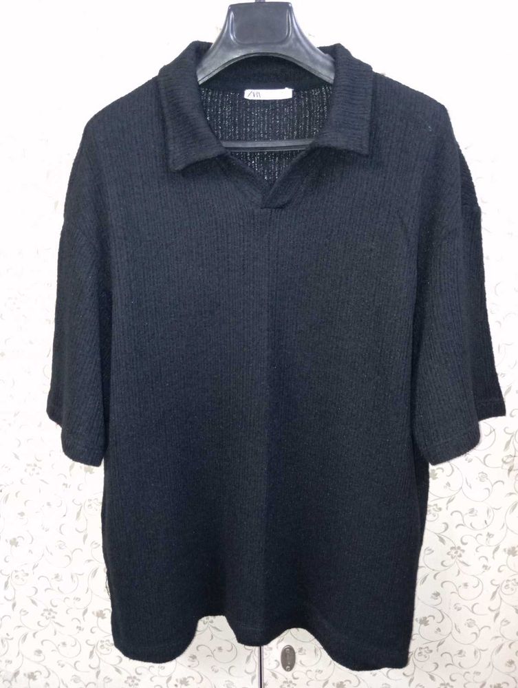 Zara Knit Polo T-Shirt