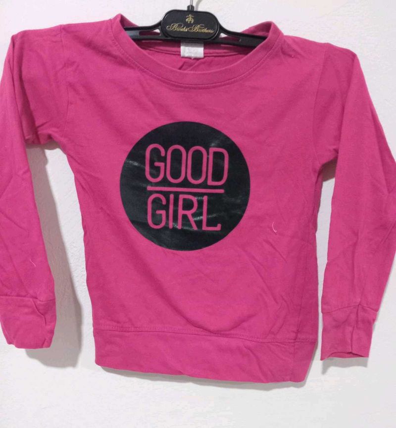 Pink &#39;Good Girl&#39; Graphic Sweatshirt
