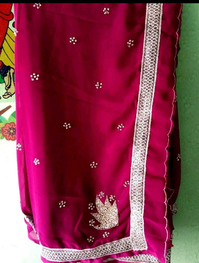 Elegant Zardosi Work Saree