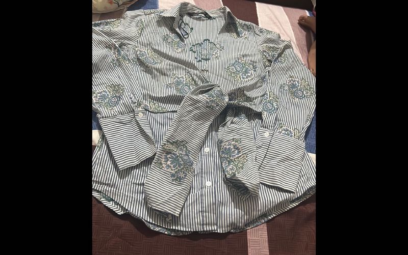 Zara Striped Floral Shirt