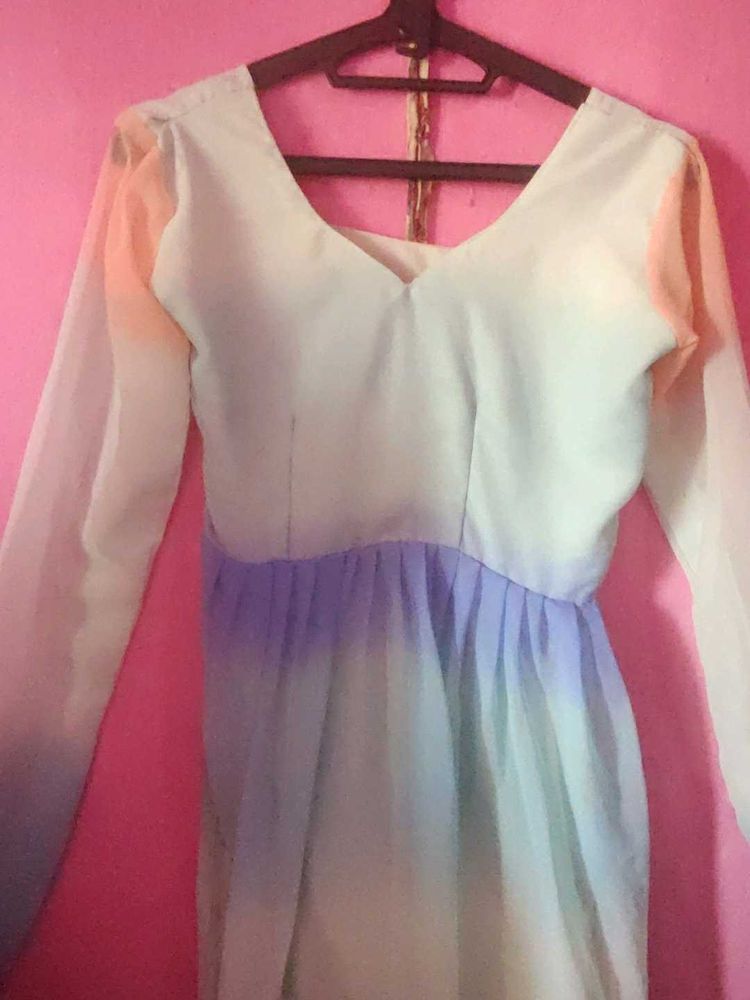 Pastel Ombre Long Sleeve Dress