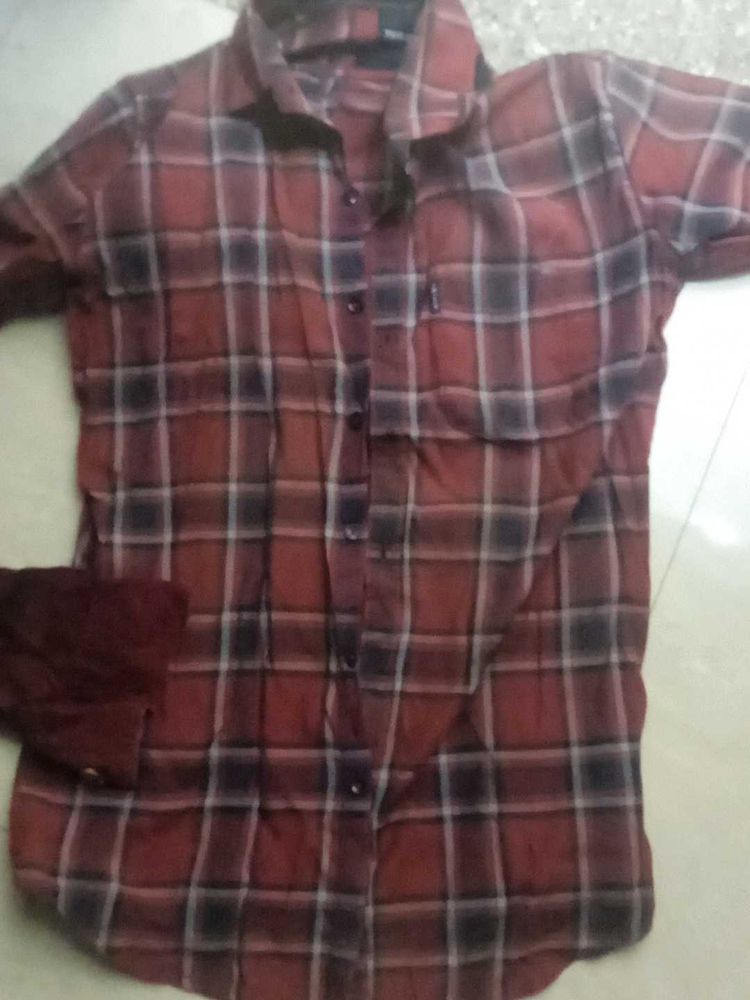 Red &amp; Black Plaid Shirt