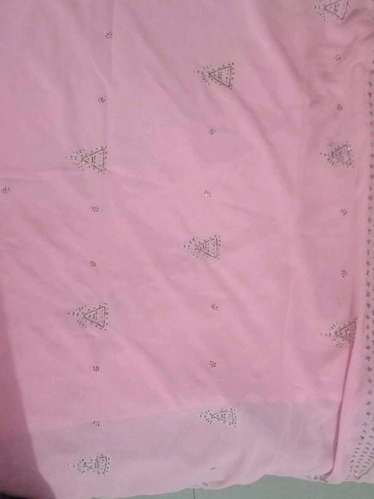 Light Pink Embellished Saree