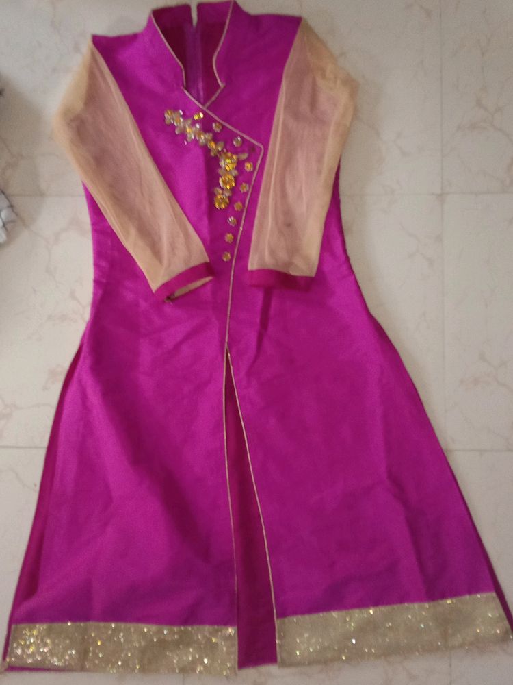 Front Side Cut Kurta  With Skirt