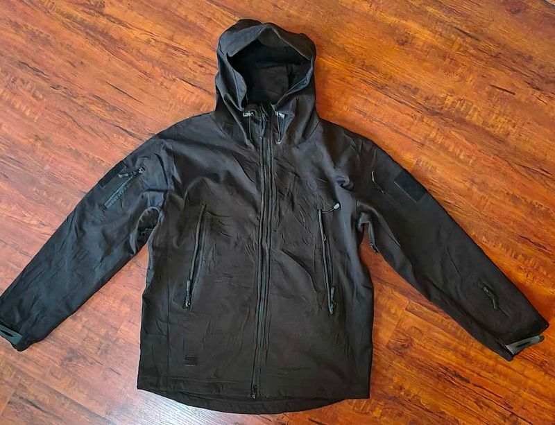 Black Hooded Tactical Jacket