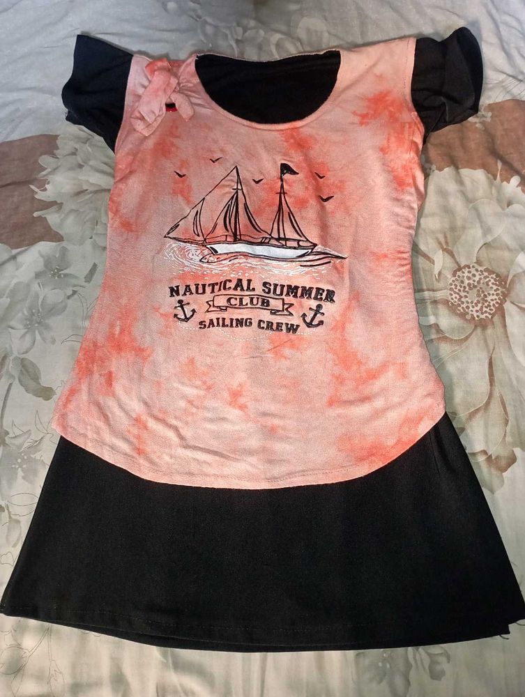 Orange And Black Top