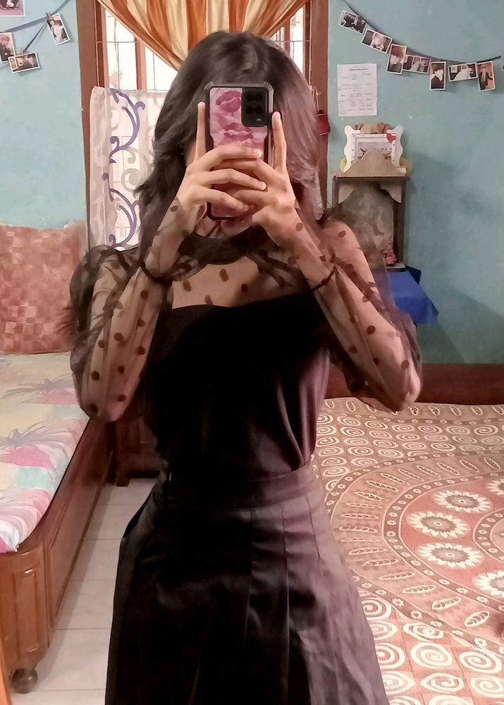 🎀 Black Full Sleeves Net Top 🎀