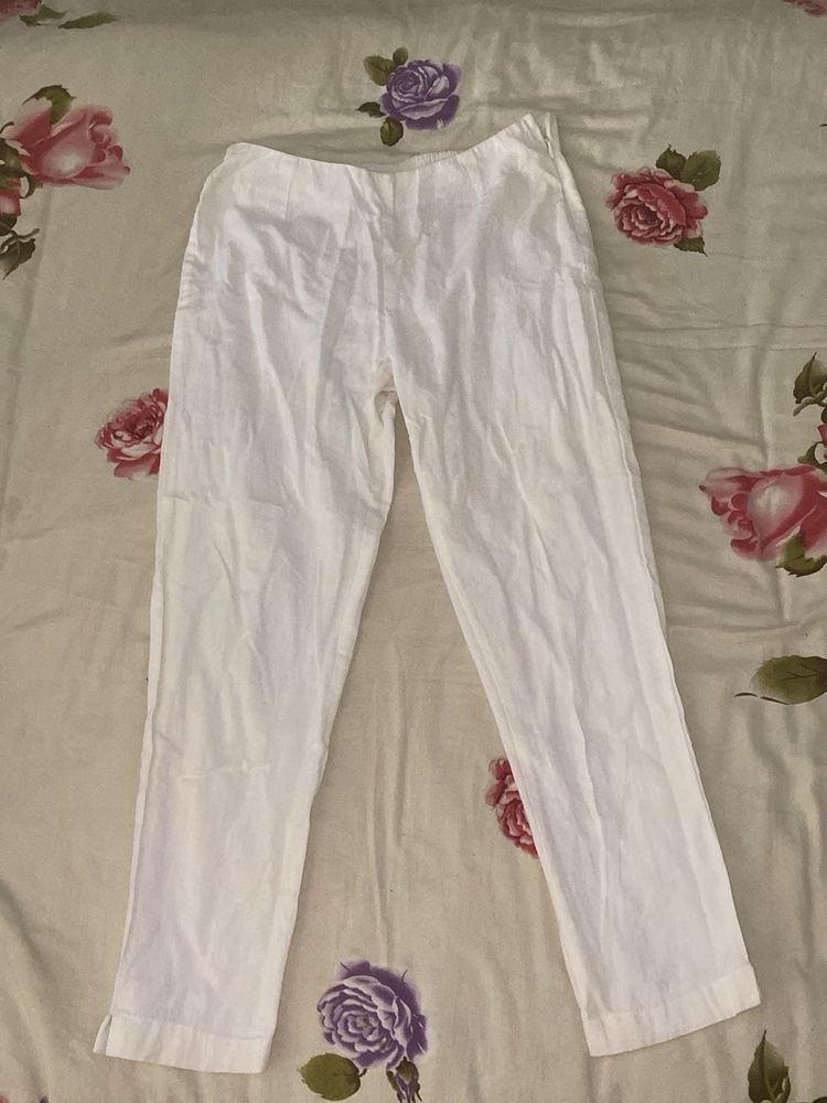 White Linen Pants - Size small Us-6