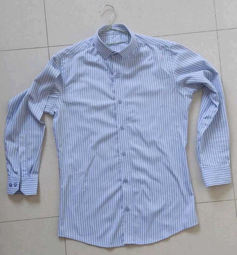 Light Blue Strip Stitching formal Shirt