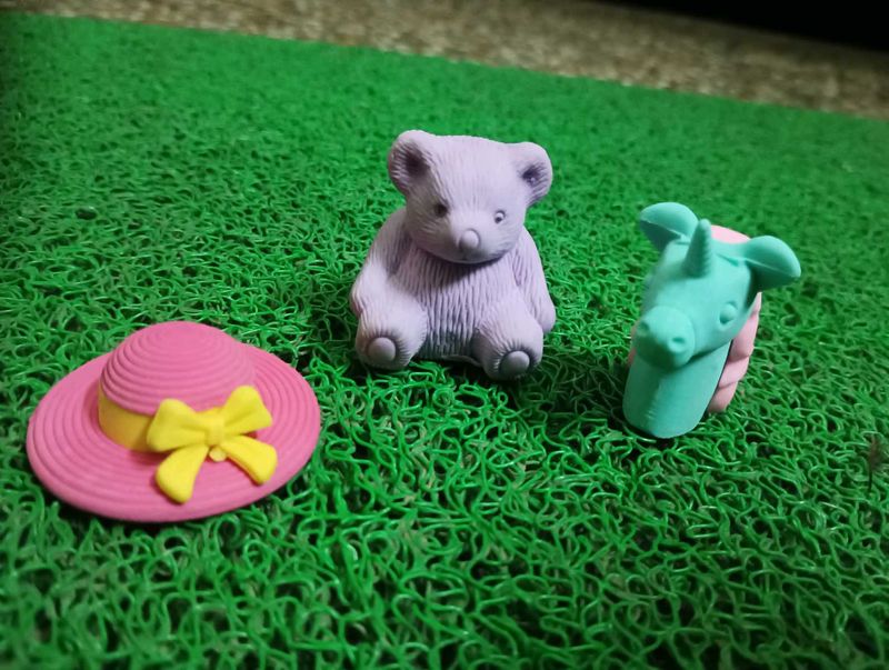 Cute Eraser, Sharpener and pencil head Set