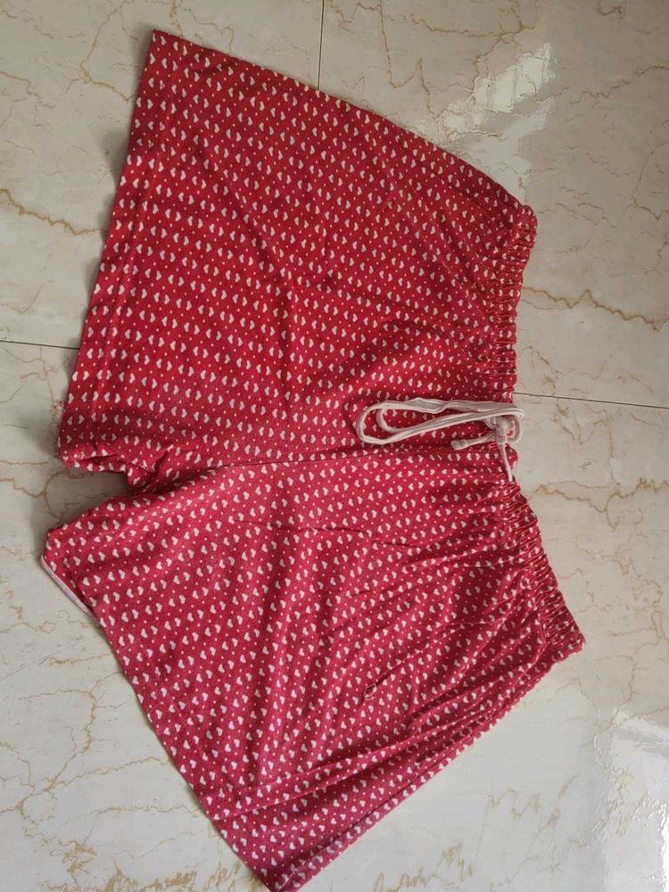 Red Patterned Shorts