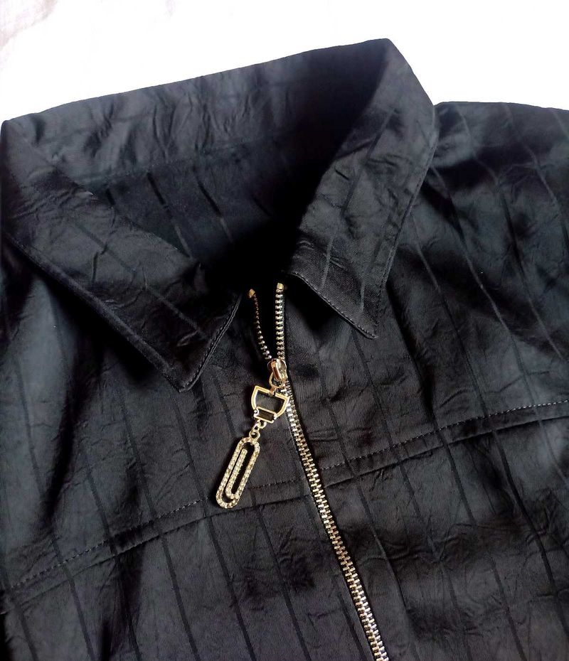 Black Crop Top/Jacket Imported Cloth
