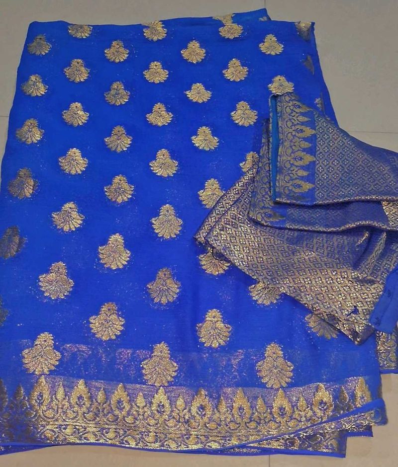 Blue pattu saree
