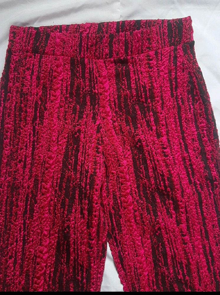 Pink &amp; Black Textured Pants