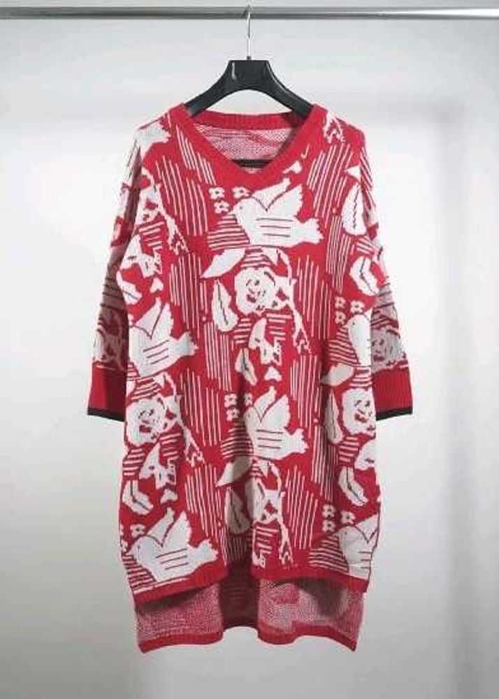 Red &amp; White Patterned stylish kurta