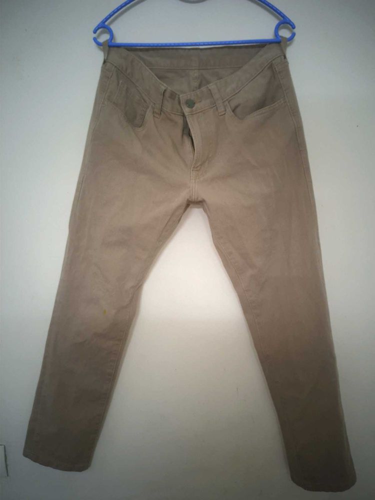 Uni Qlo - Khaki Colored Cotton Jeans