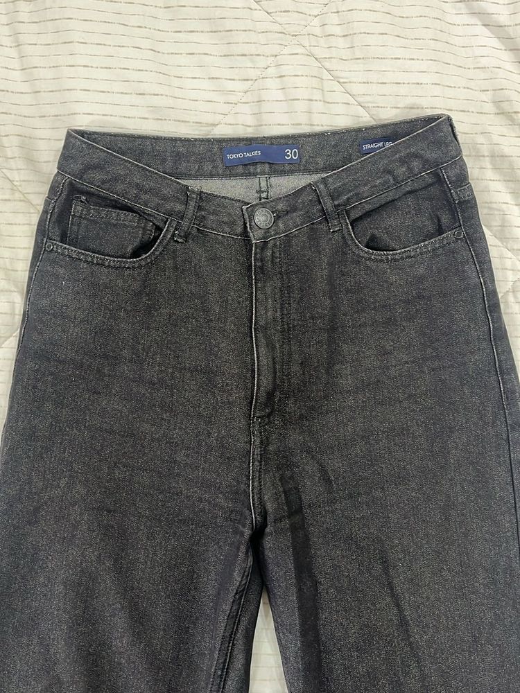 Straight Leg Jeans - black/ dark grey