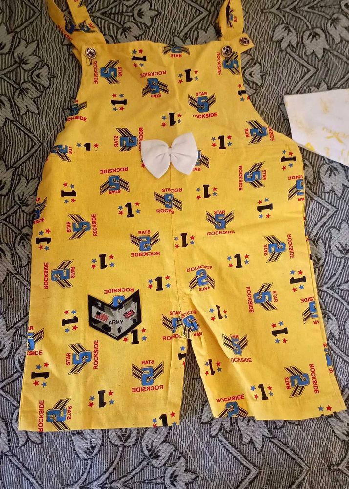 Cute Yellow Baby Overalls