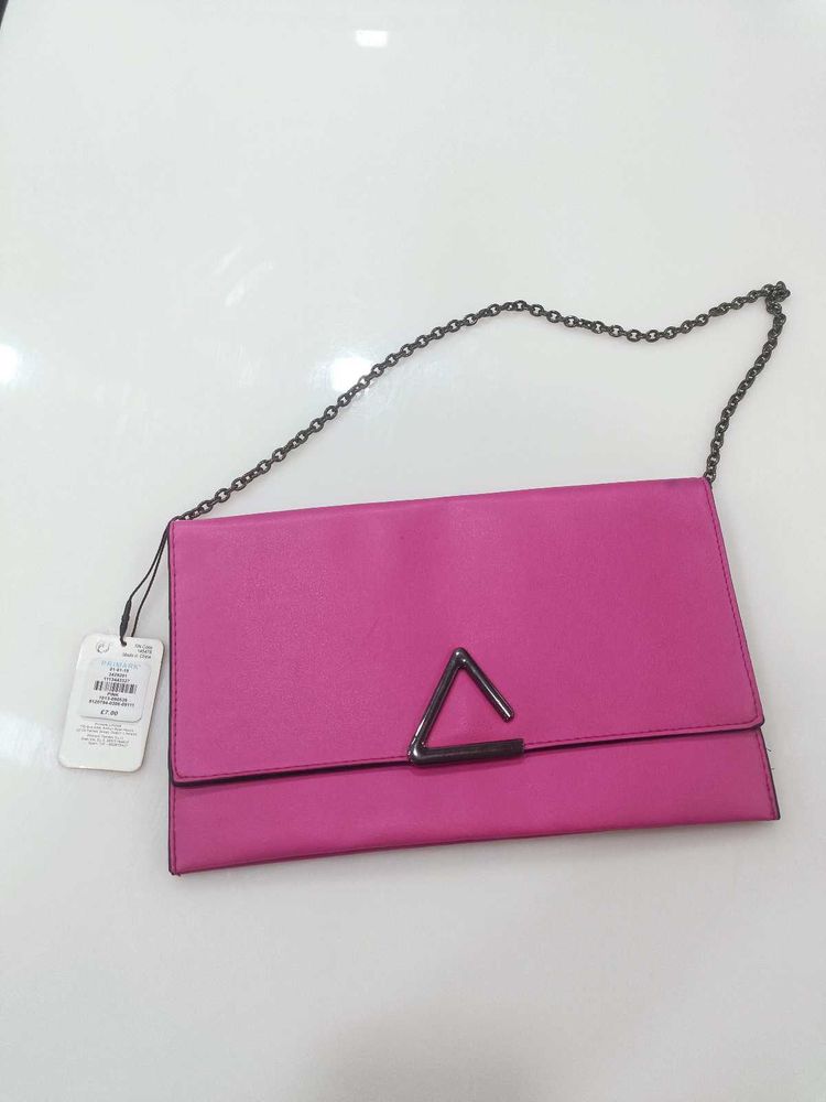 Combo Of 2bags.Pink Slingbag and a Golden bag
