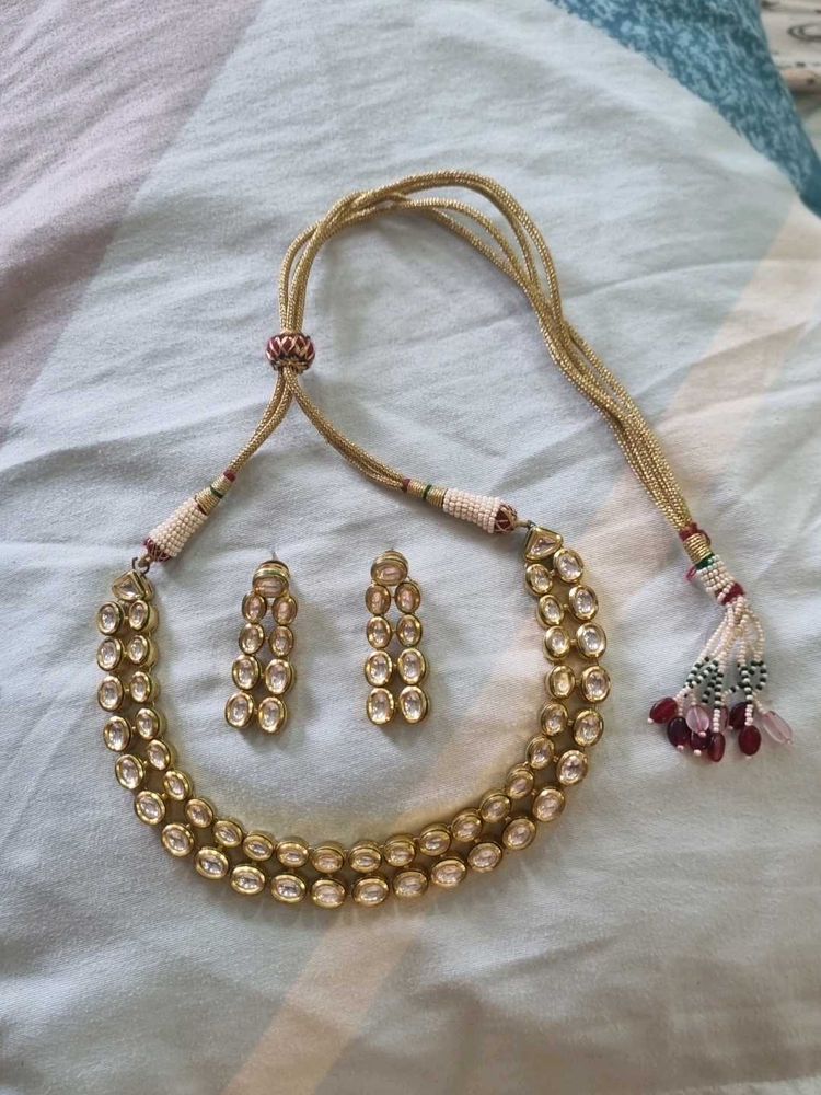 Kundan Necklace And Earrings Set