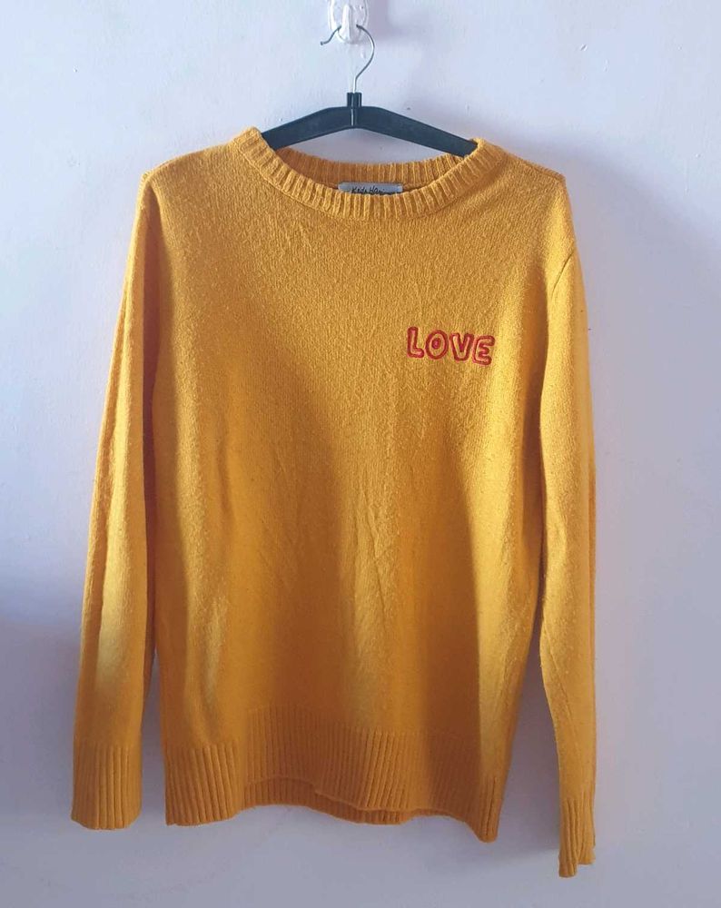 Yellow LOVE Knit Sweater