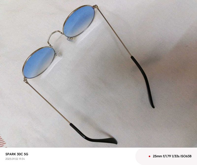 Blue Lens Oval Sunglasses