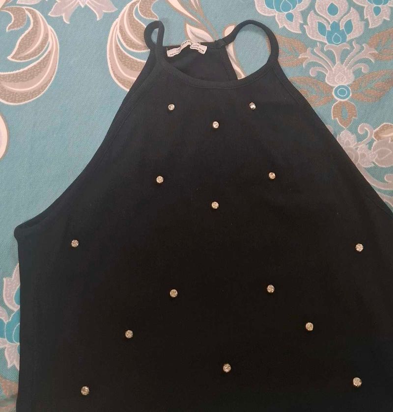 Zara Black Halter Tank