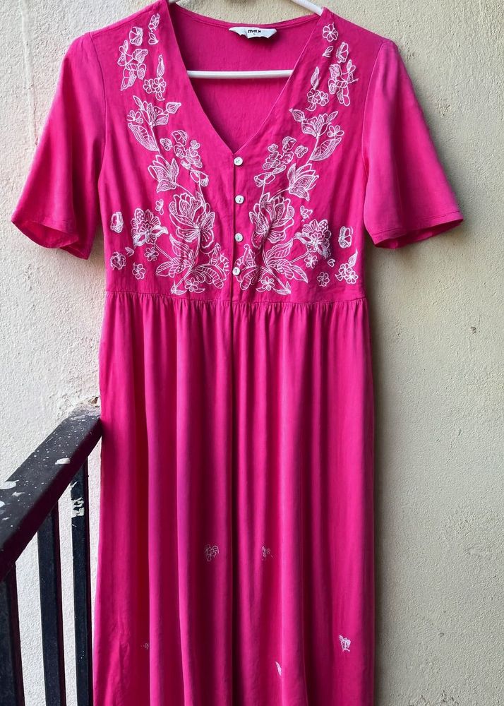 Pink Embroidered Dress/kurta
