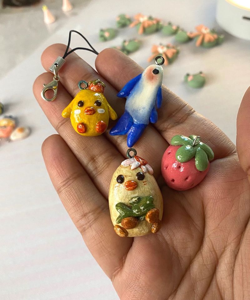 Set of 4 clay charms