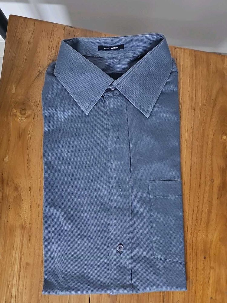 Park Avenue Gray Cotton Dress Shirt