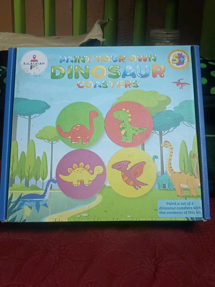 New sealed unused Dinosaur Coaster Painting Kit