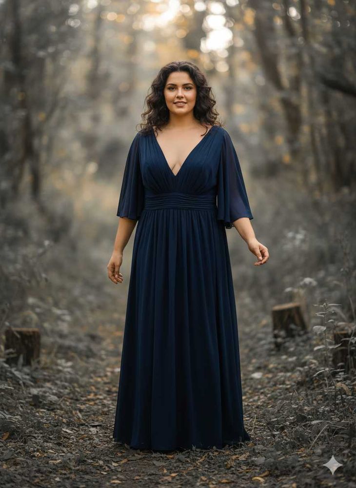 Elegant Navy Blue Maxi Dress
