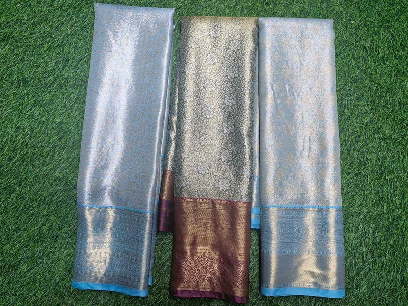 3 Saree. pure kanjeevaram silk saree at lowest