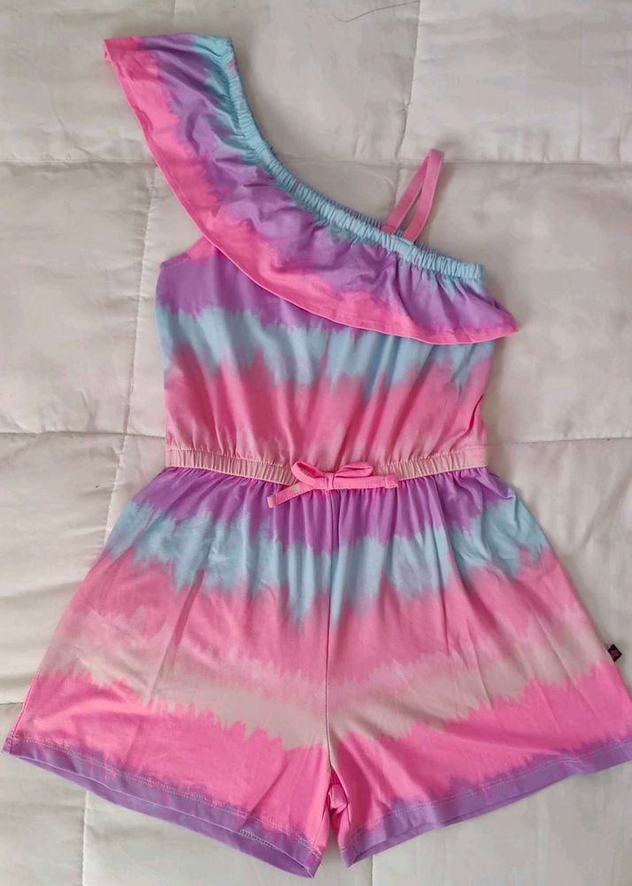 Pink Cotton Candy Off Shoulder Playsuit