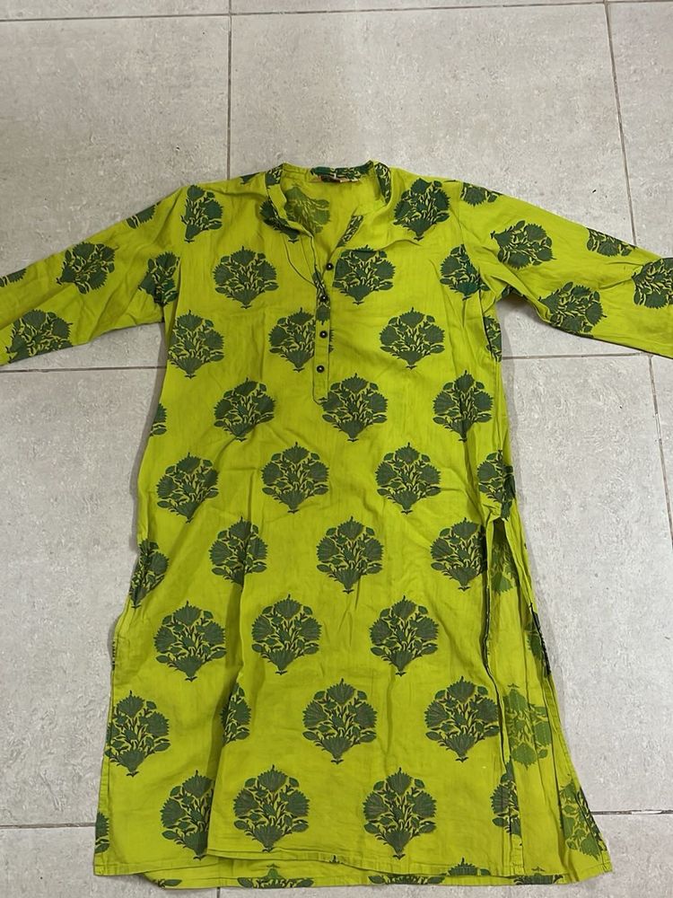 SAPTARANG green printed Kurta 💚