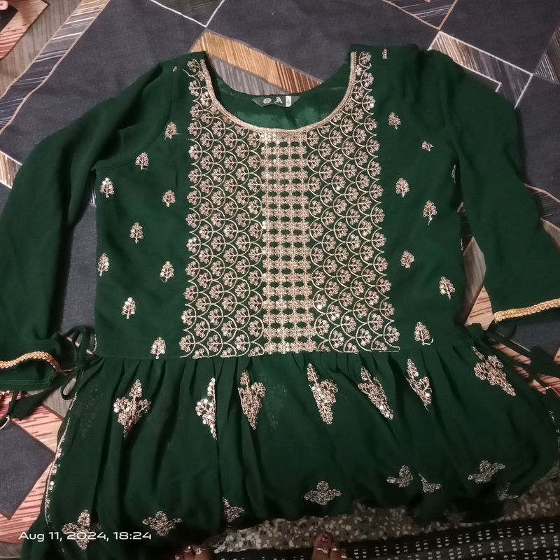 Nayra Cut Frock Suit Dress With Plazo And Dupatta