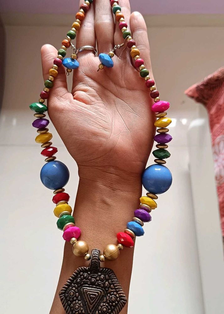 Boho Beaded Necklace &amp; Earrings