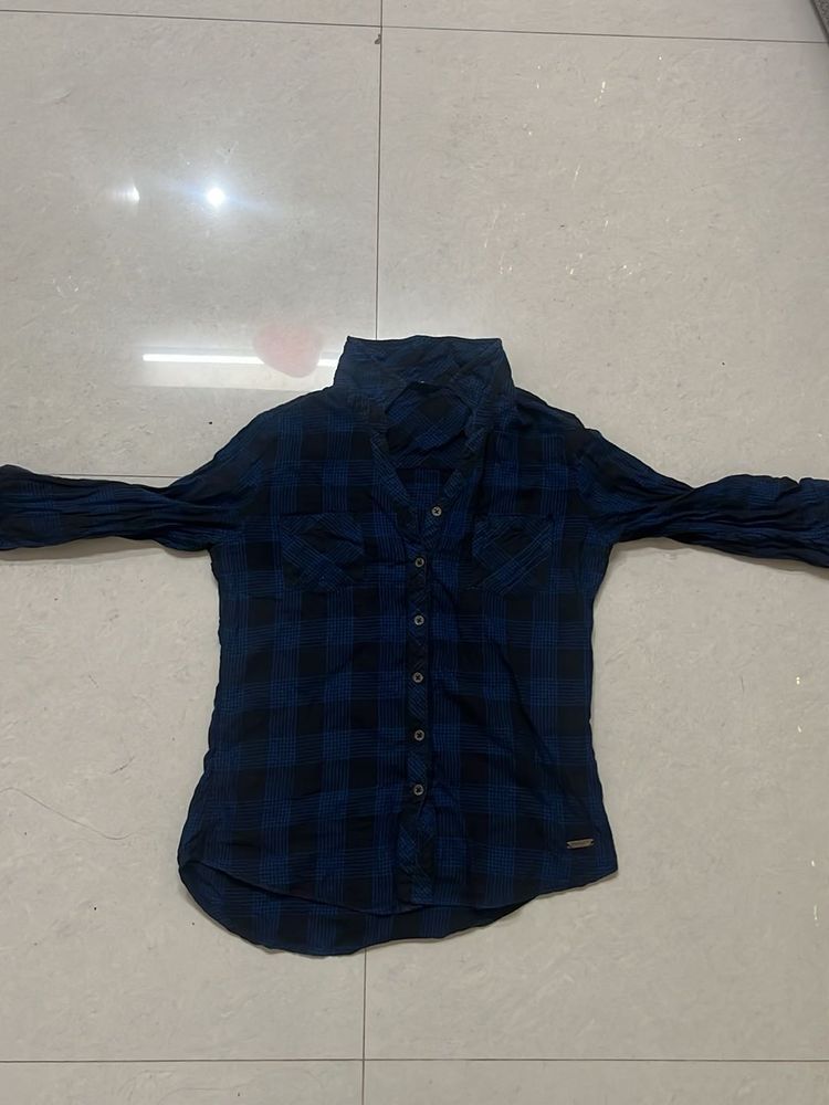 Blue Plaid Flannel Shirt