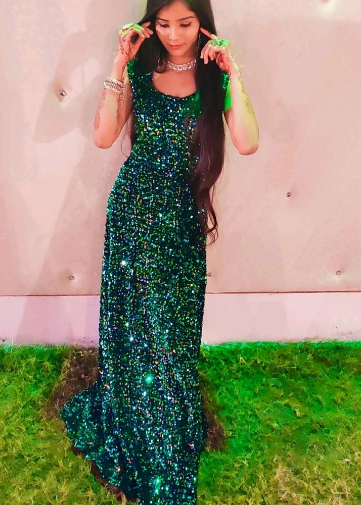 Shiny Green Gown